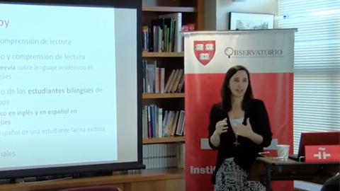 Paola speaking at event